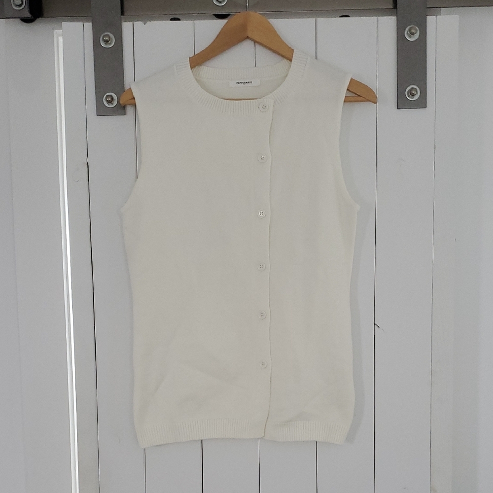 Peppermayo Cream Sleeveless Sweater